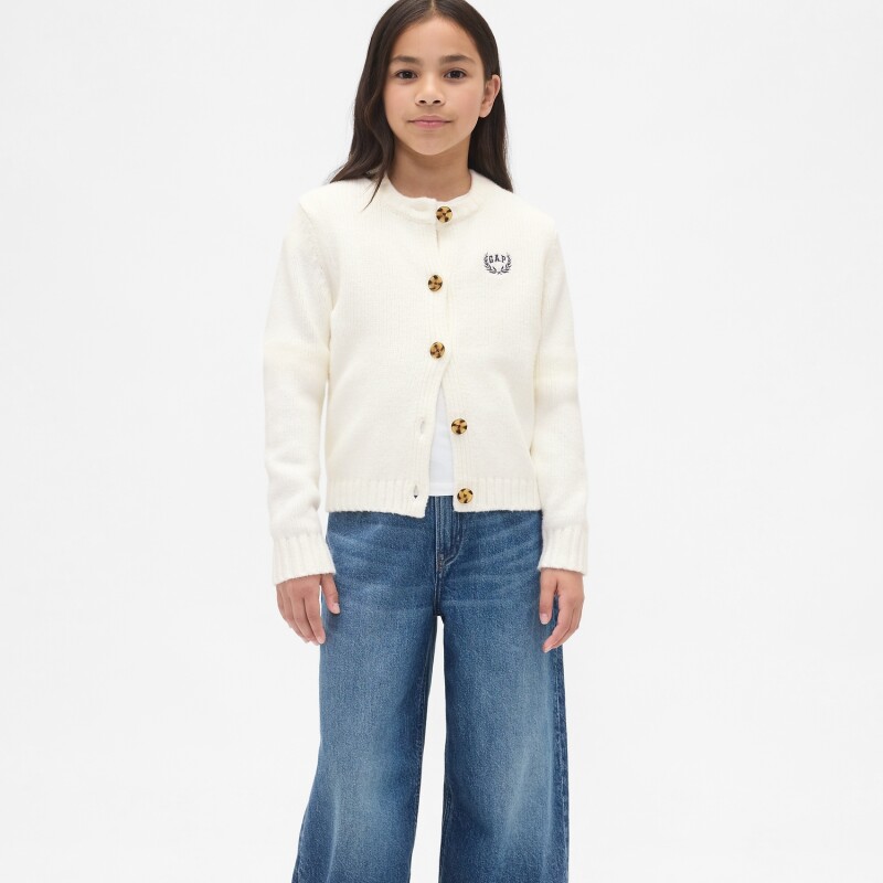 FRCH LOGO CARDI IVORY FROST