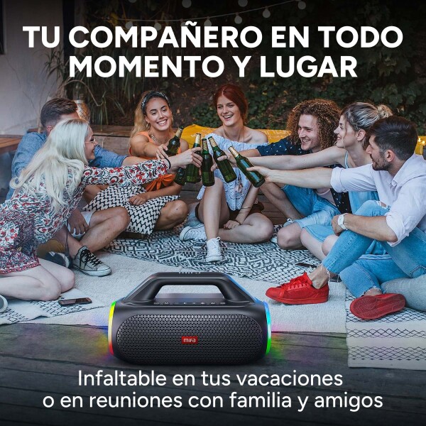 Parlante Bluetooth Portátil Mifa Inalámbrico IP67 60W Wildbox Color Negro