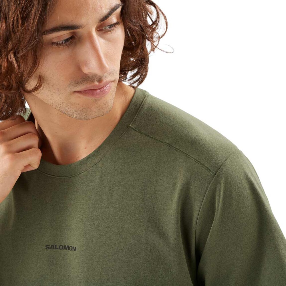 Salomon Remera manga corta Trackline SS tee M para Hombre - Verde Verde