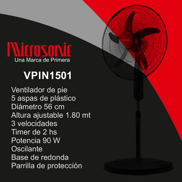 Ventilador De Pie Microsonic Vpin1501 VENTILADOR DE PIE MICROSONIC VP1801/1501