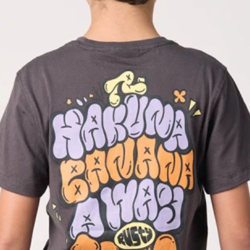 Remera Niño Rusty Gris Oscuro