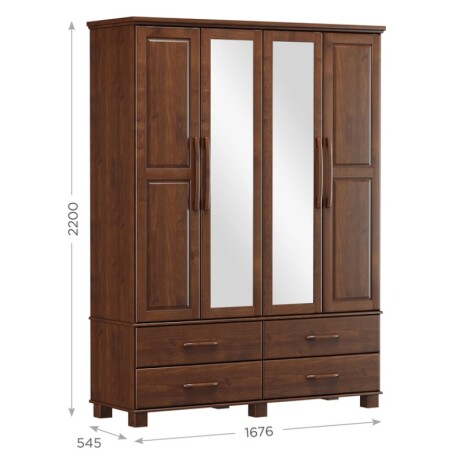 Ropero Oro 4 Puertas 4 Cajones Café U