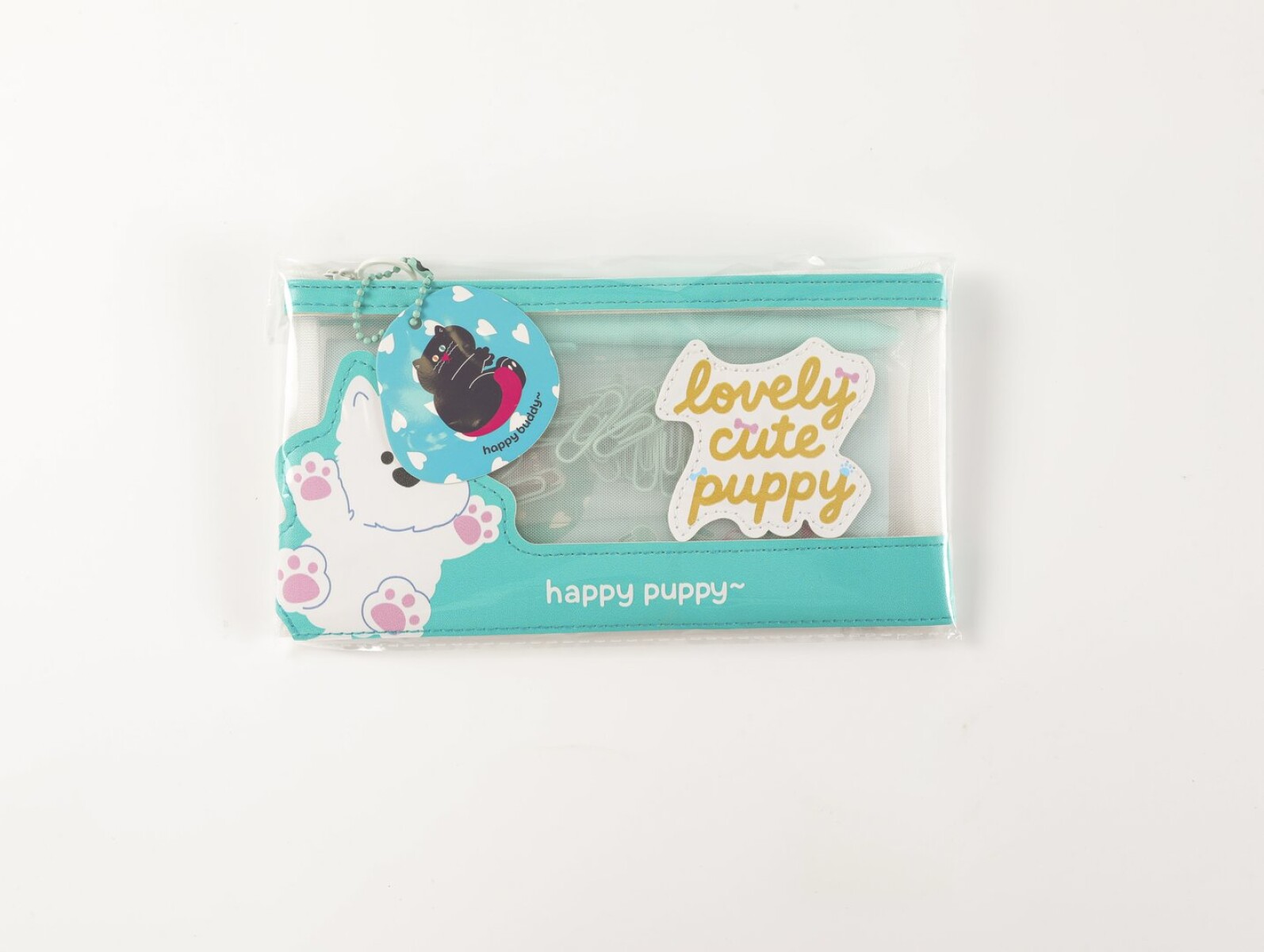 SET DE PAPELERÍA DE 4 PIEZAS CON ESTUCHE PARA BOLÍGRAFOS (DUODUO Y MIMI/VERDE) 