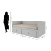 Cama Palino 1 Plaza / auxiliar - Funcional Gris