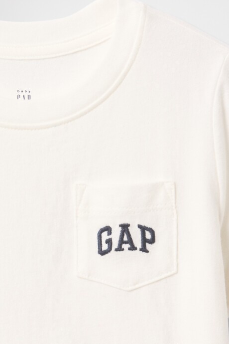Remera Con Bolsillo Logo Gap Toddler Niño New Off White