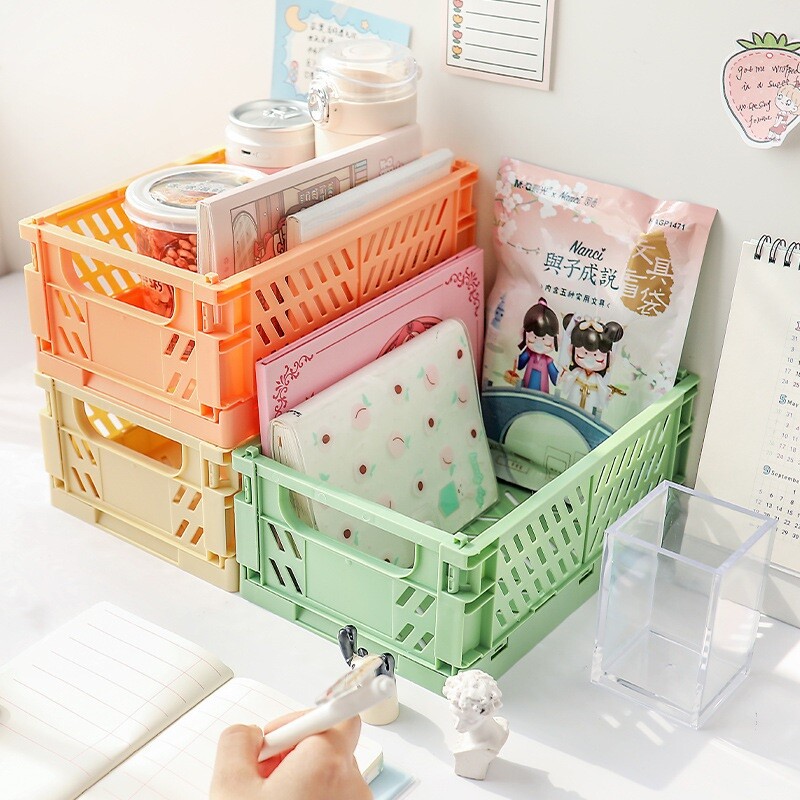 Caja de almacenamiento plegable verde