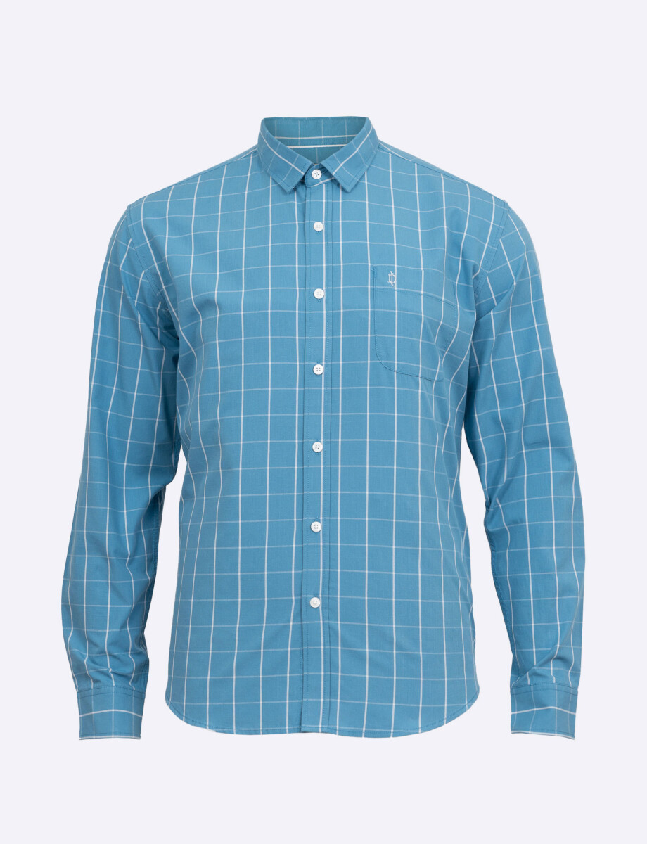 Camisa cuadros celeste