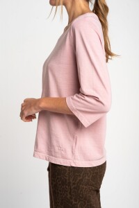 Remera Lavada Manga 3/4 Rosa