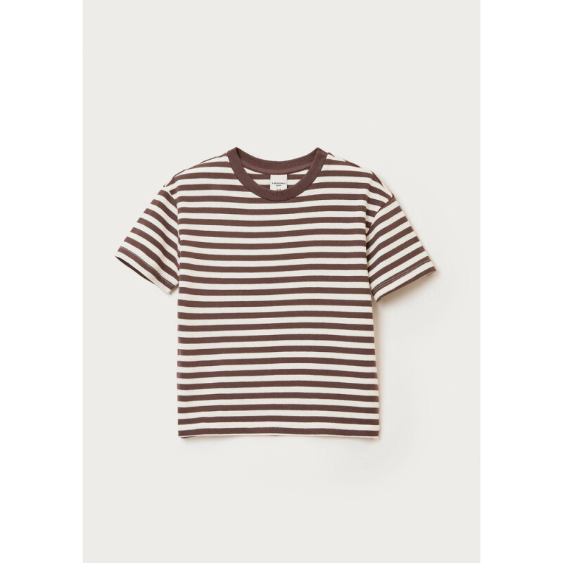 CAMISETA MM MASC MARROM E OFF WHITE