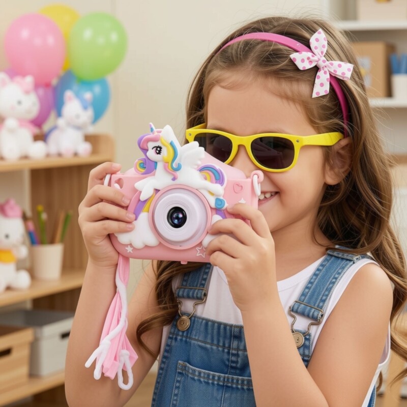 Cámara De Fotos Infantil Unicornio Rosado