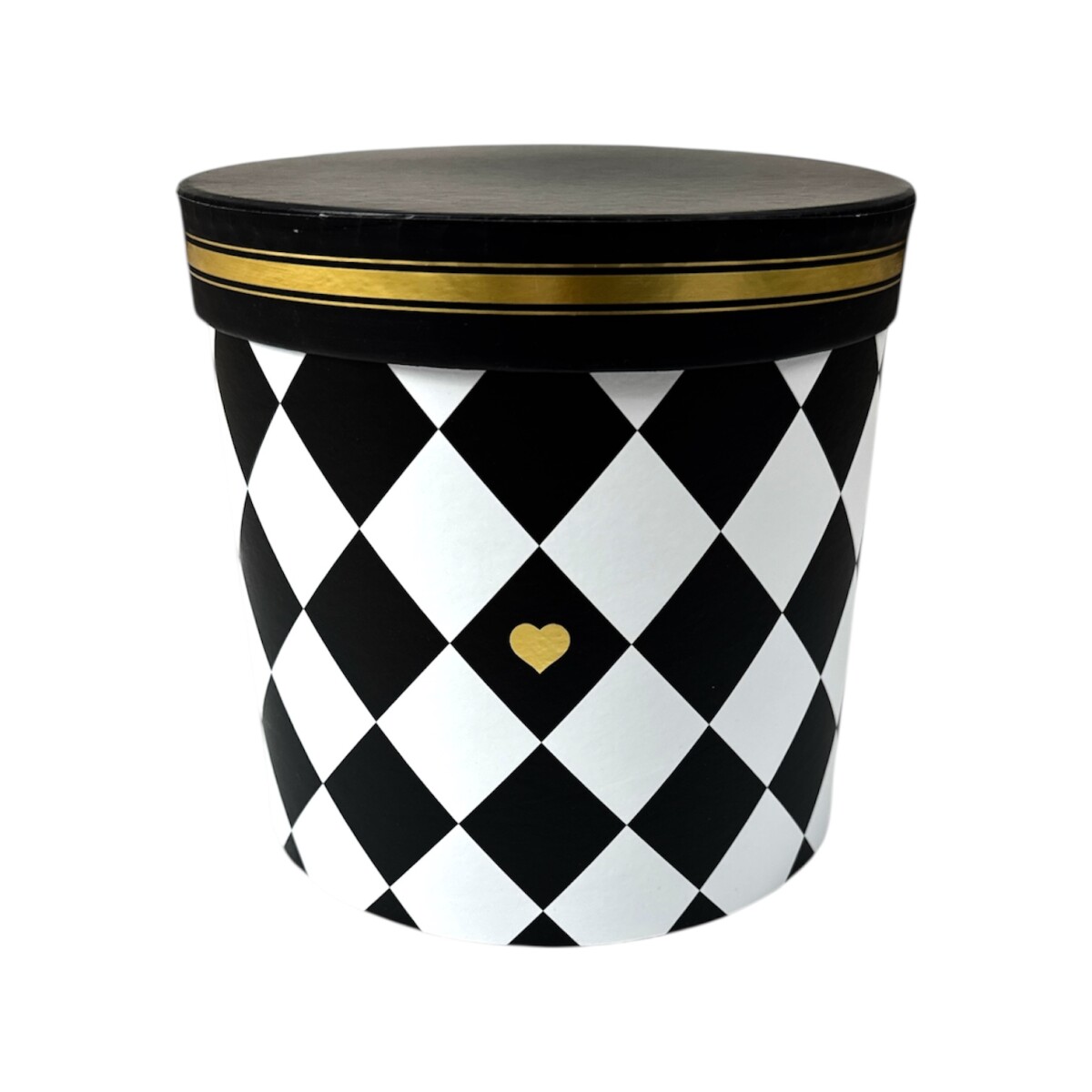Caja Mediana - Cilíndrica Negra y Blanca 