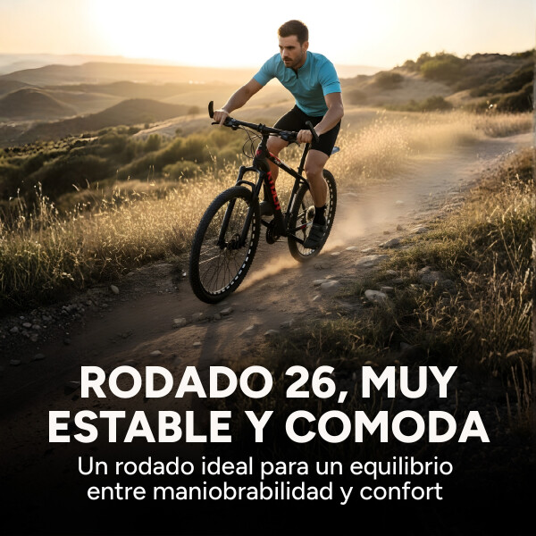 Bicicleta Kajla Montaña Rodado 26 Freno Disco 21 Velocidades Color Negro Rojo