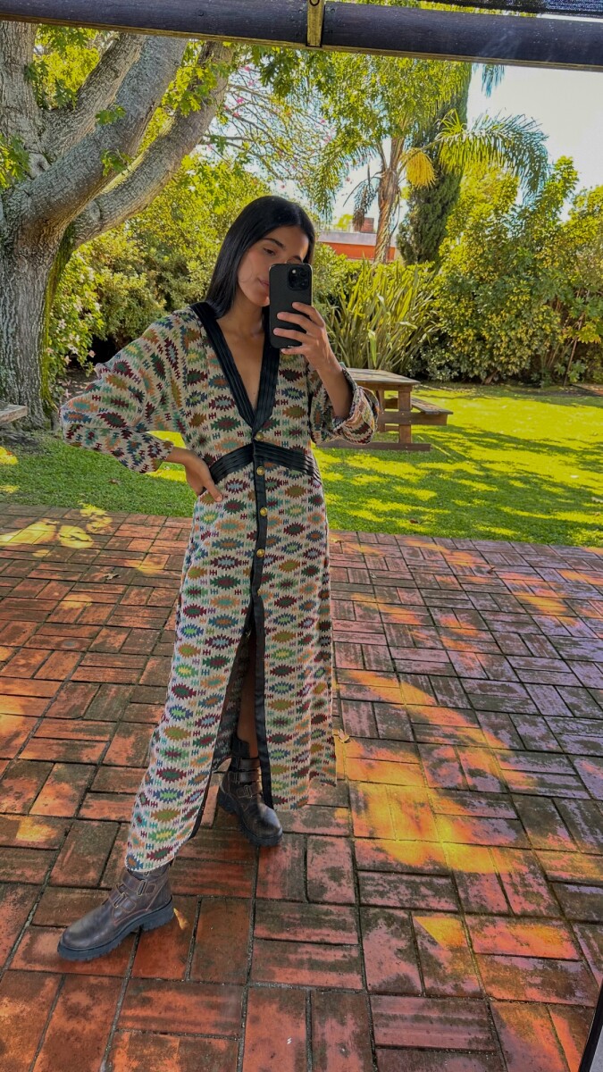 Coat Dress - Estampado Base Negra 