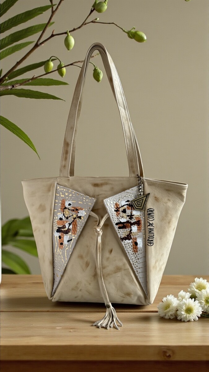 Cartera EIRA Natural Con Crocco Y Arte 