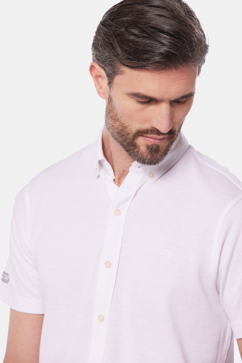 CAMISA LISA EN PIQUE - Blanco 