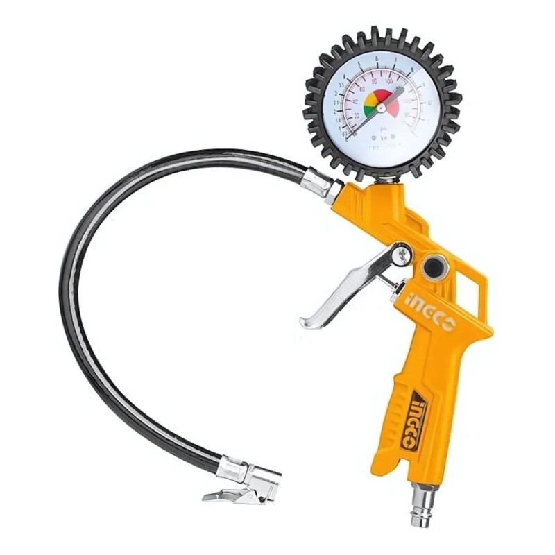 Inflador con manómetro Ingco para autos motos y bicicletas Inflador con manómetro Ingco para autos motos y bicicletas