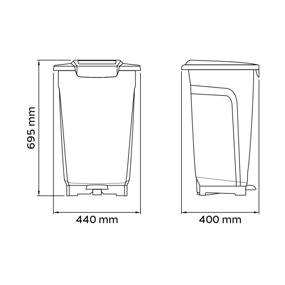 Basurero "T-FORCE" 50 Lt. en polipropileno rojo -TRAMONTINA TD0452