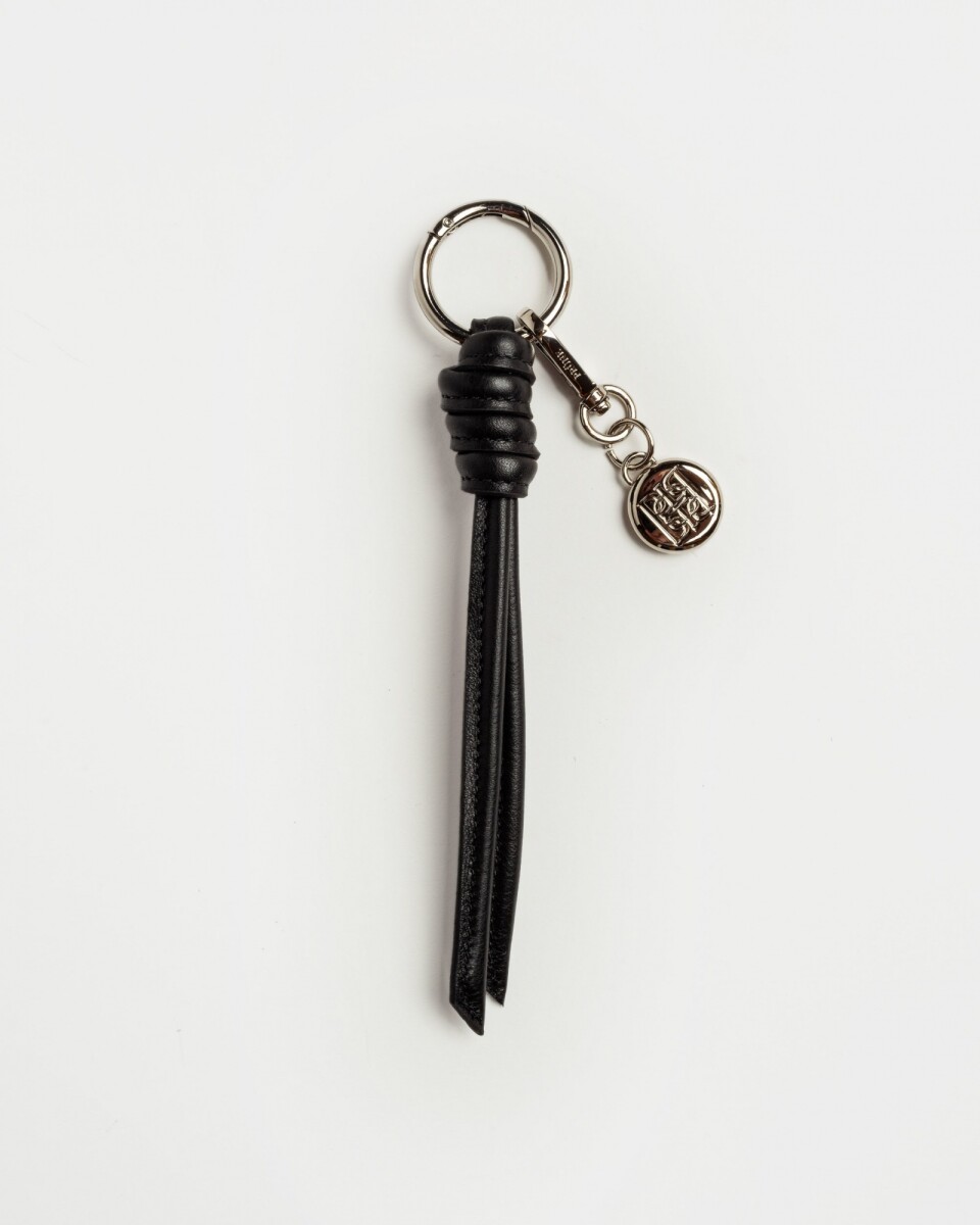 Llavero Coin en cuero liso - Negro 