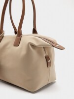 Bolso Shopper De Textura Suave Con Colgante camel