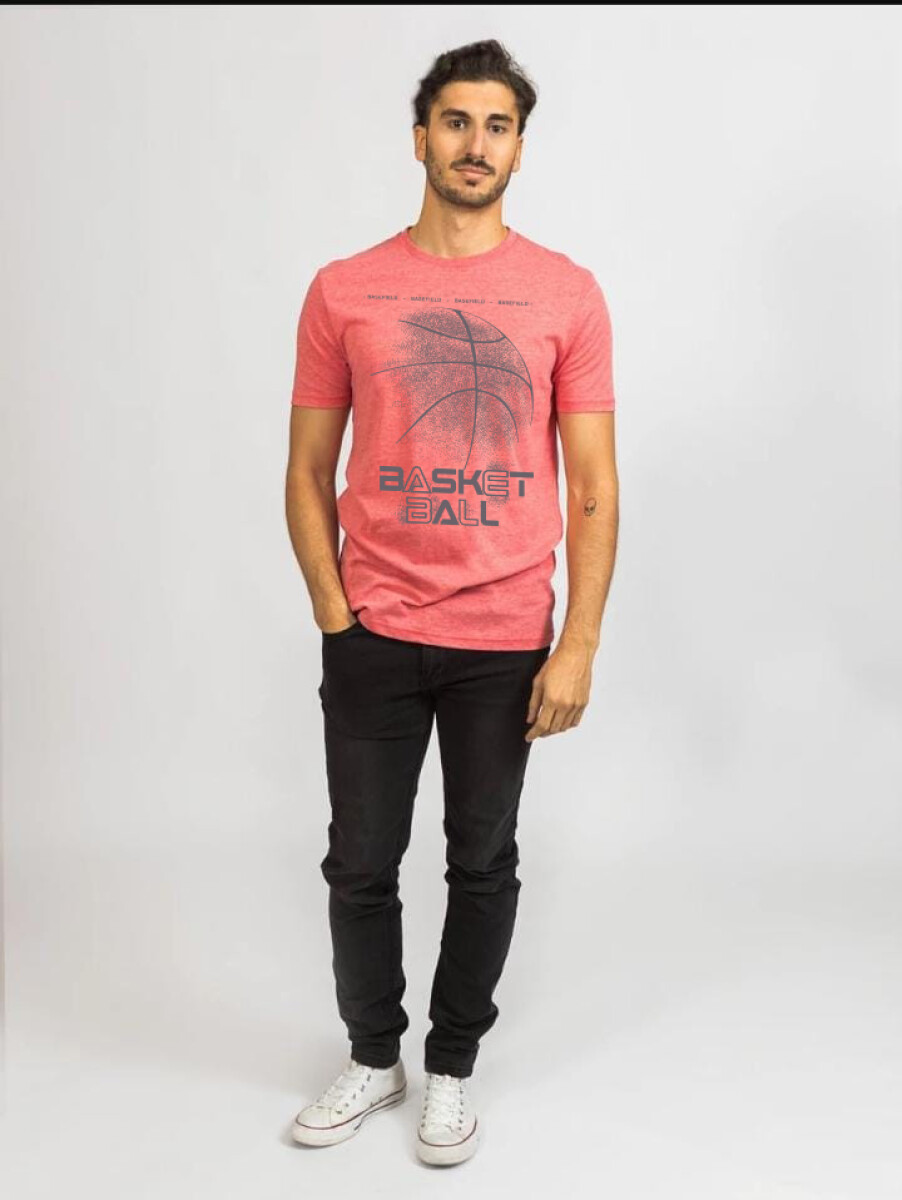 T-Shirt Print Basket - Coral 