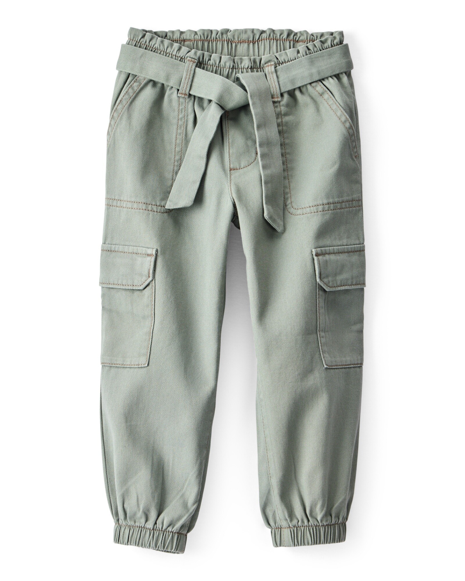 Pantalón cargo de algodón, verde Sin color