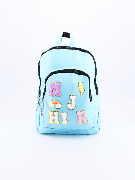 MOCHILA LETRAS PATCH VERDE AQUA