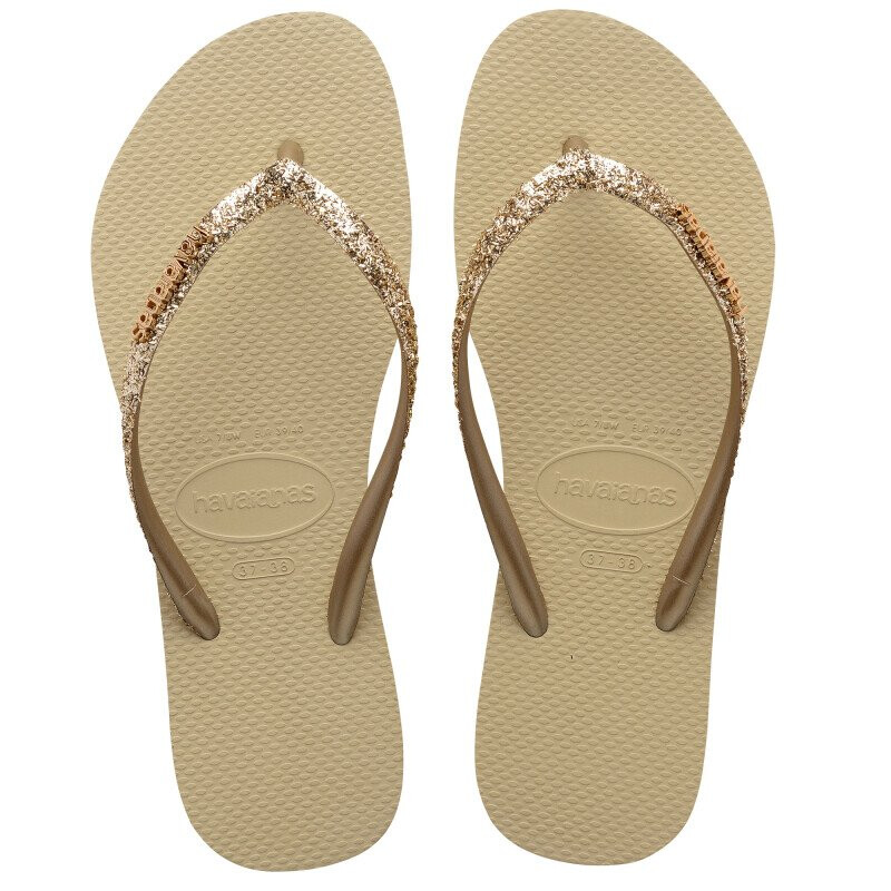 Sandalias de Mujer Havaianas Slim GLitter II Beige Arena