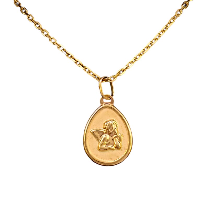 Dije Ángel de la guarda-Oro bajo-Sin Piedra-CP8598 sinpiedra