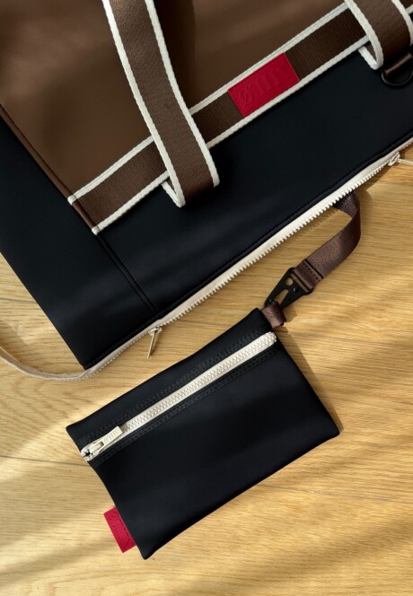 Bolso Zipper SS26 Black & Cocoa