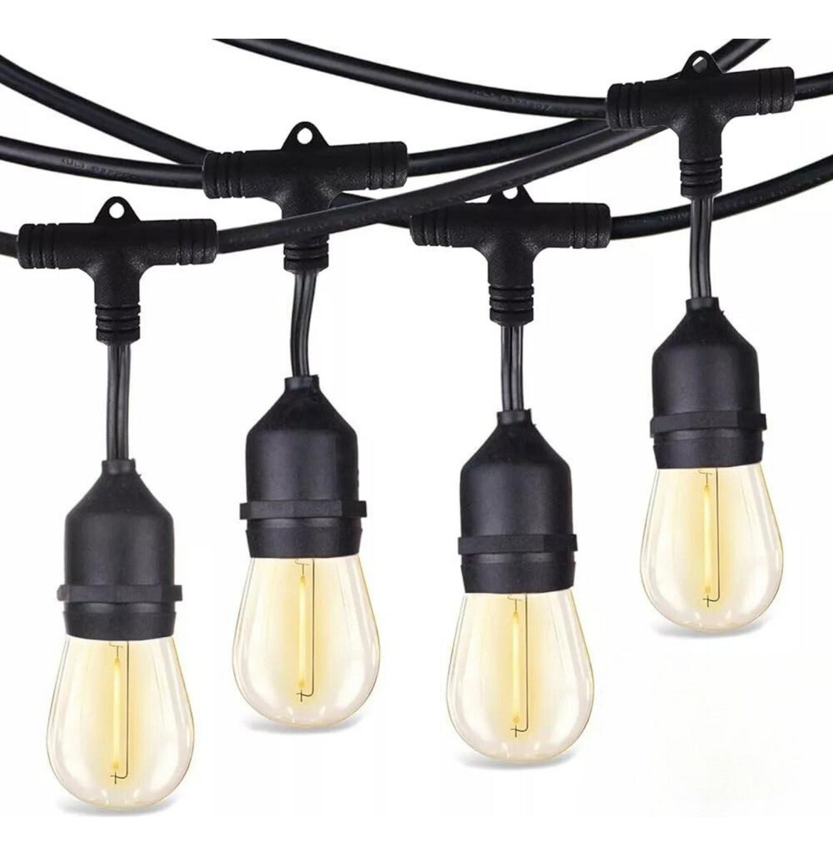 Guirnalda Guia Luces Jardin Lamparitas Led E27 Reforzadas - Negro 