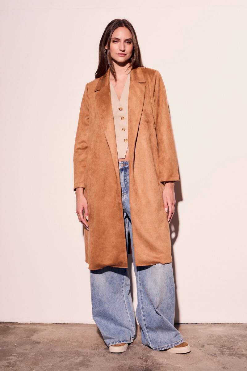 Trench Gamuza Cuero Vegano Beige