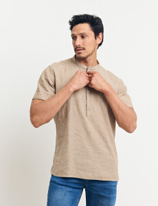 012405 CAMISA HARRINGTON LABEL Camel