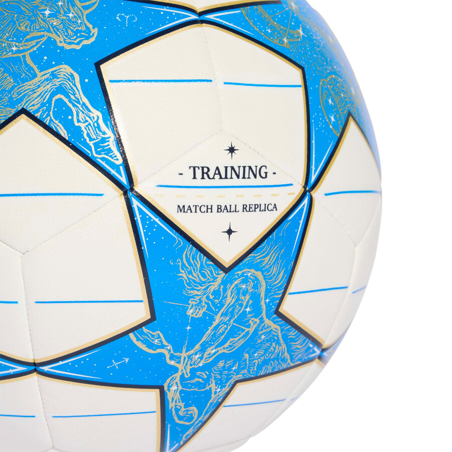 Pelota Adidas UCL Training 25/26 League Stage Blanco - Celeste - Dorado