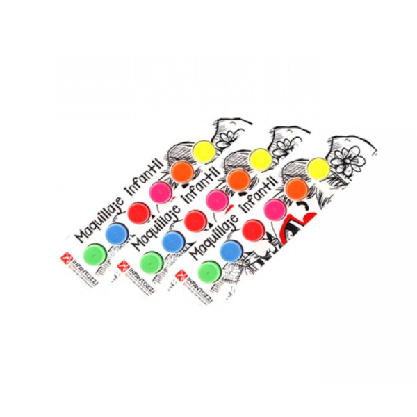 Blister maquillaje infantil flúo · 6 Colores (Pintura para rostro y cuerpo) Única