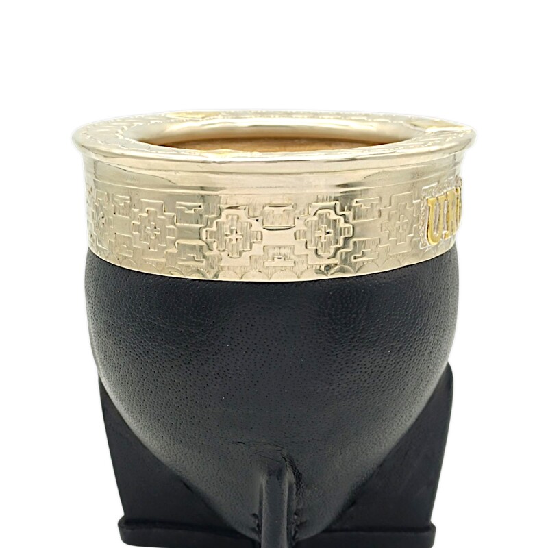 MATE IMPERIAL URUGUAY ESCUDO - ALPACA Y BRONCE - MTIM57 Negrouniforme