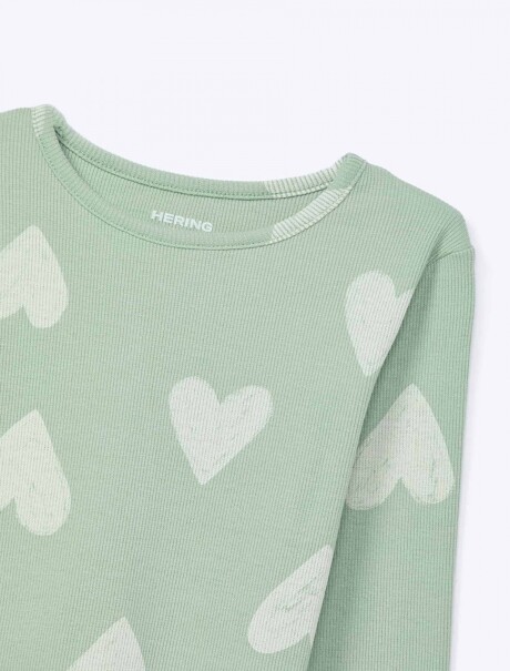 BLUSA INFANTIL MANGA LARGA ESTAMPADA VERDE