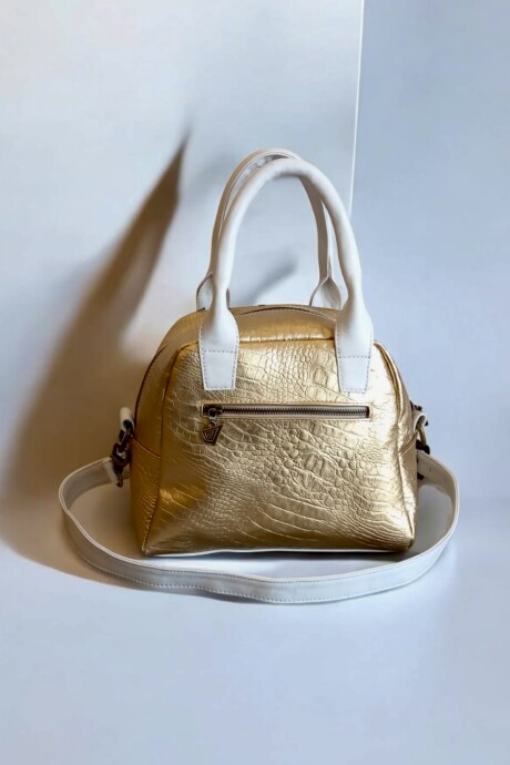 Cartera De Cuero ISA Dorada Con Arte Pintado A Mano Cartera De Cuero ISA Dorada Con Arte Pintado A Mano