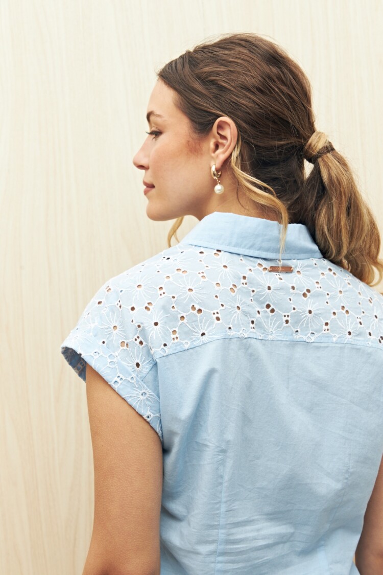 CAMISA ELENORE Celeste Cielo