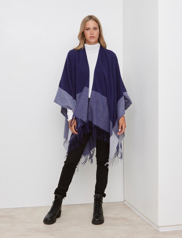 Ruana Soft Colorblck MULTI/AZUL