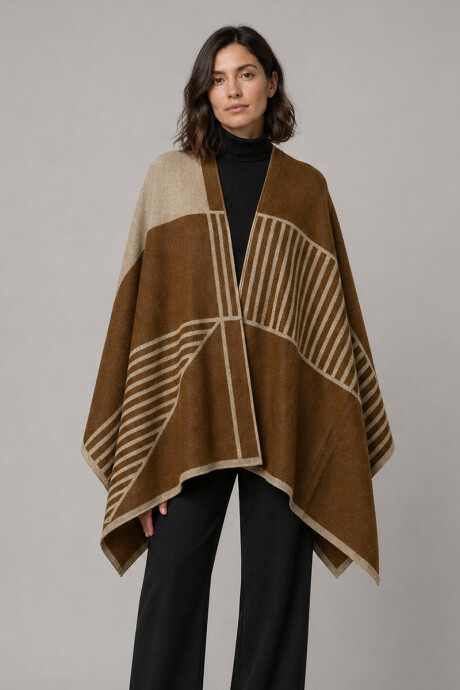 Ruana Noa Estampa beige