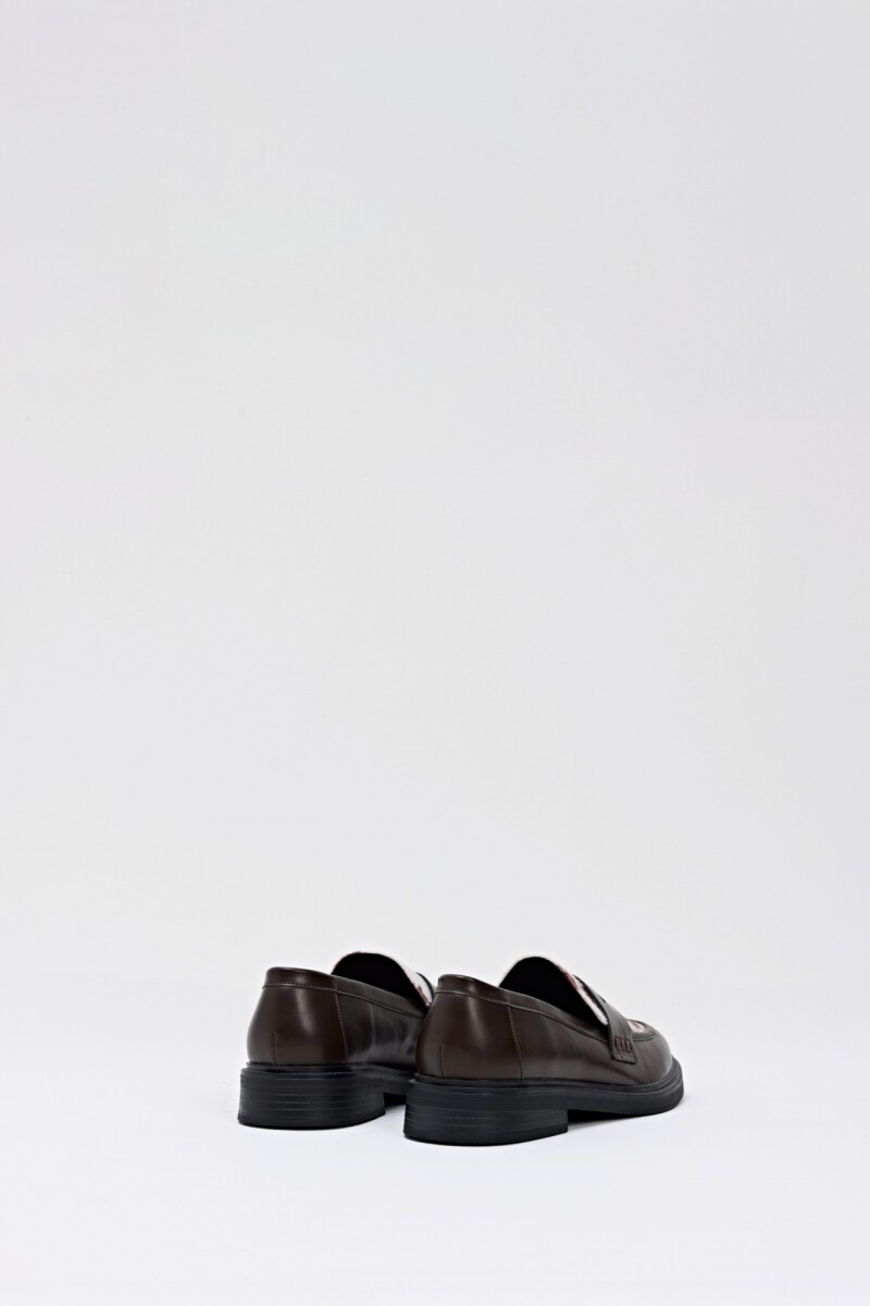 Mocasín eco piel vaca chocolate