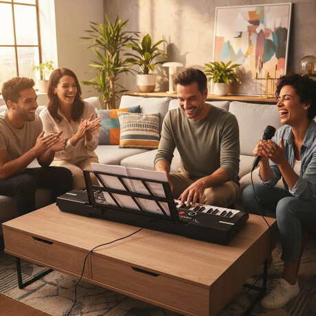 Órgano Musical Teclado Piano 61 Teclas Mozart Español Negro