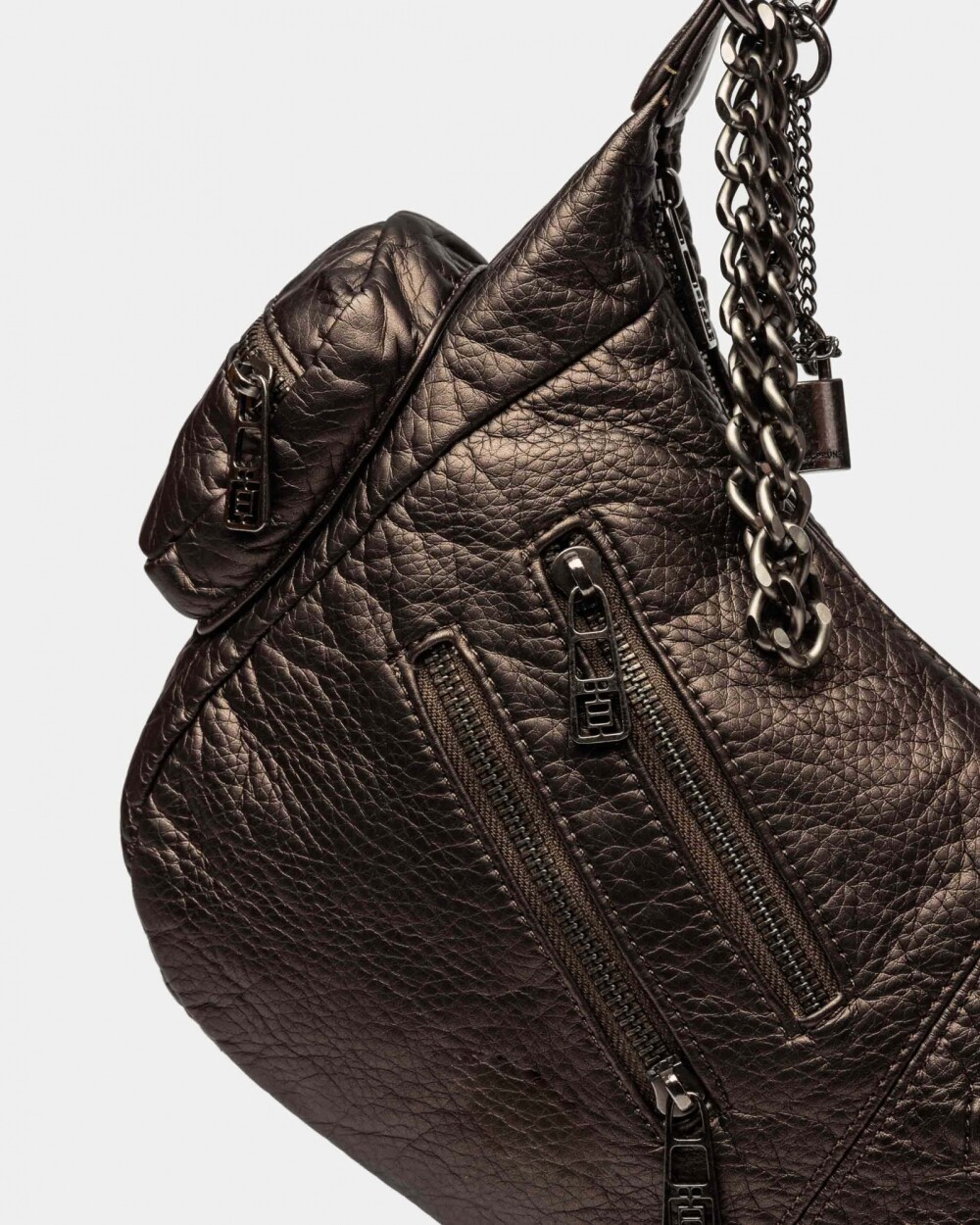 Cartera Al Hombro Gang Washed Metalizado