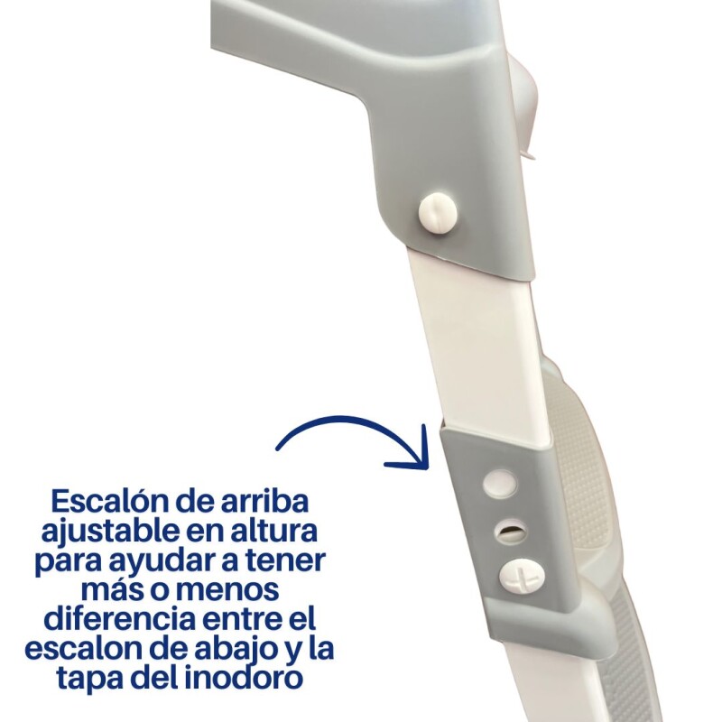 Asiento Reductor Inodoro Aprendizaje Infantil Escalera Color Gris