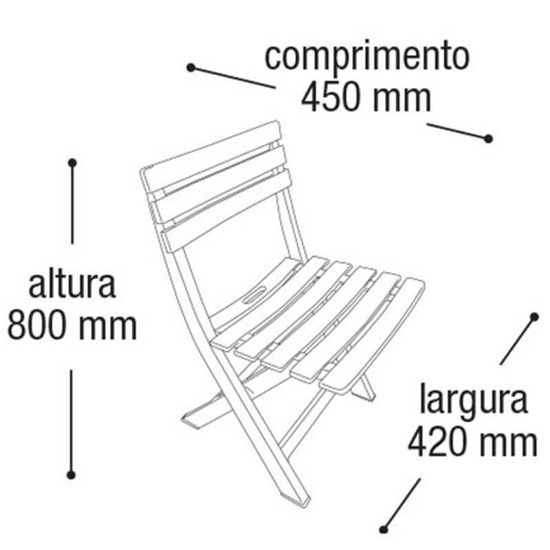 Silla Plegable Simil Madera Reforzada Plástico NEGRO