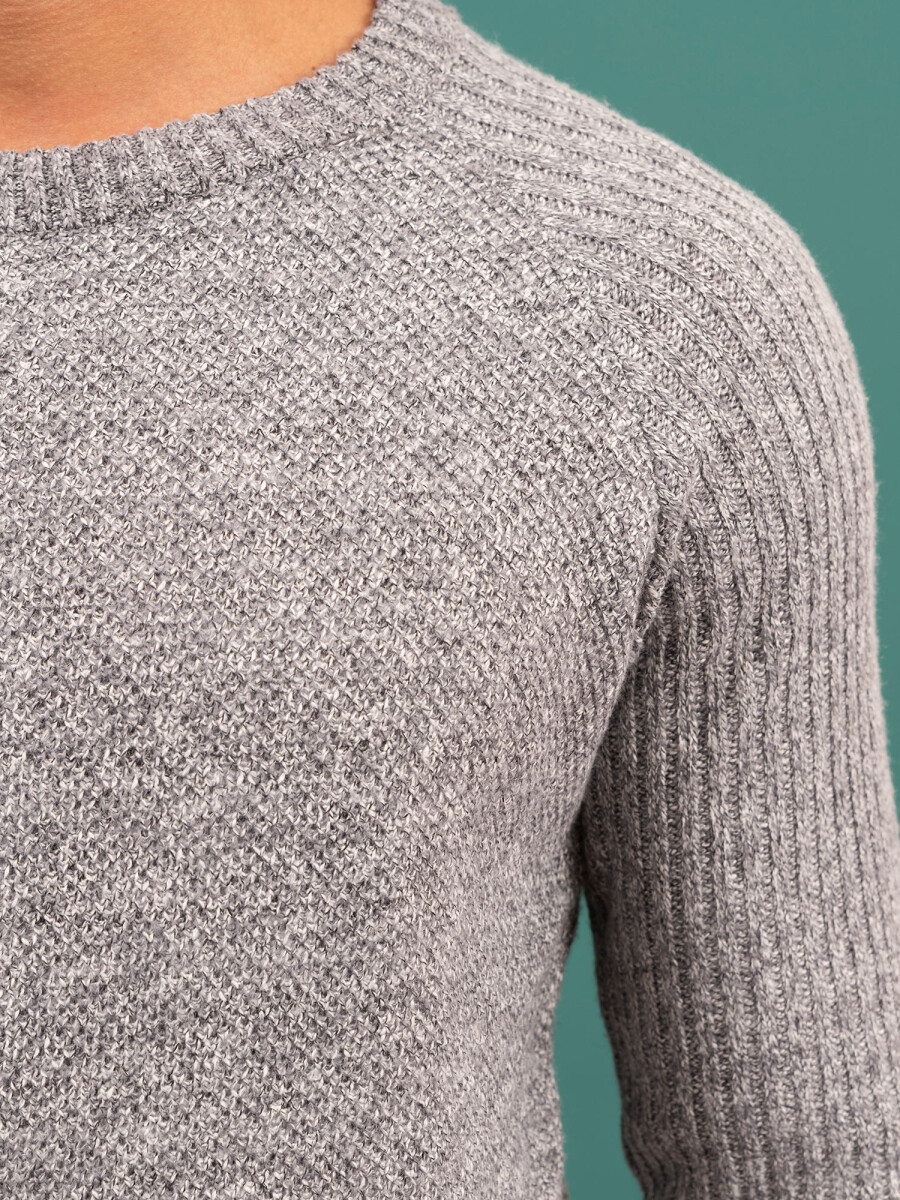 Sweater jaspeado - gris 