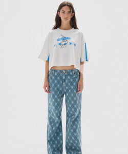 Jean Vaquero Print Blue