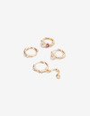 Aros Argollas Set Color Set De Argollas Con Strass - Dorado