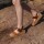 SANDALIAS CUERO TINTI MARRON