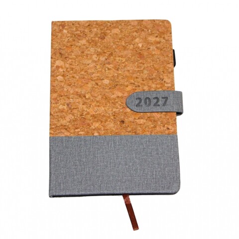 AGENDA SABONIS 2027 DIA POR PAGINA ROP-25386 TAPA CORCHO Y GRIS